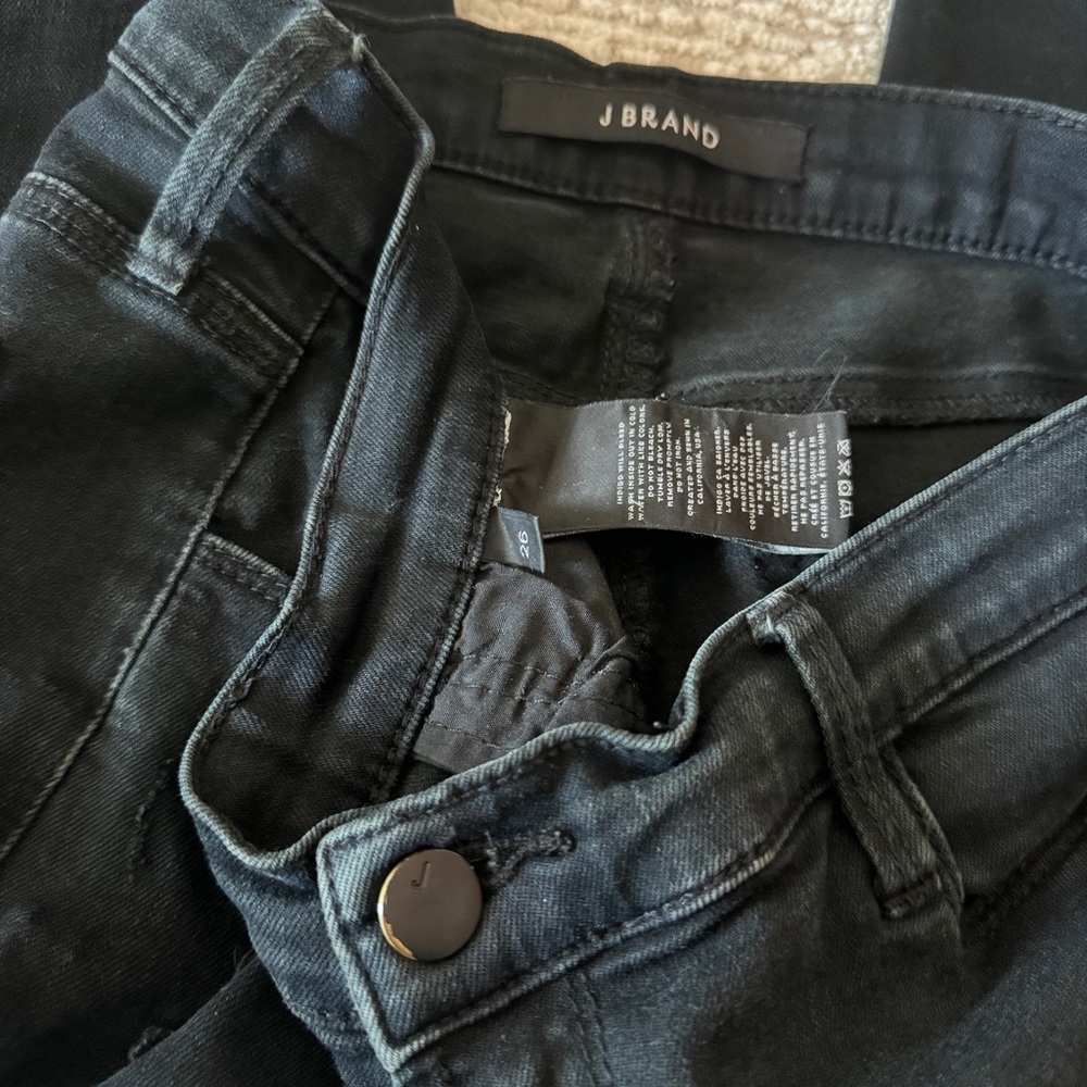 J Brand Black Skinny Distressed Jeans Size 26